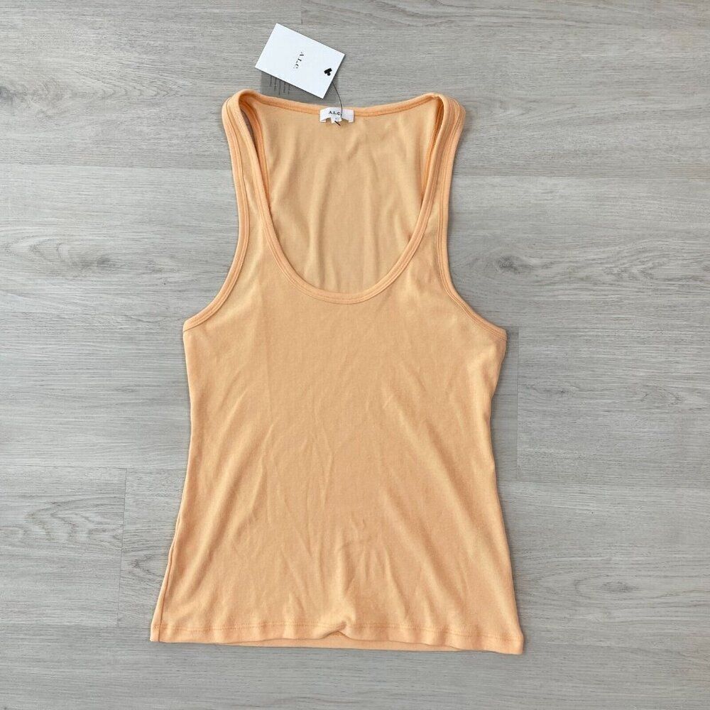 ALC Tank Top Womens Large Orange Savanna Scoop Neck‎ Cotton Jersey
